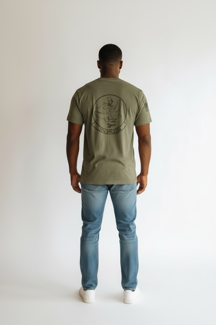 183d Airlift Squadron Sublimated Triblend Shirt – OD Green