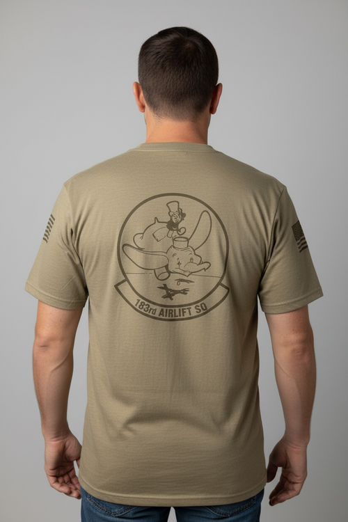 183AS Coyote Brown Sublimated TriBlend Squadron Shirt